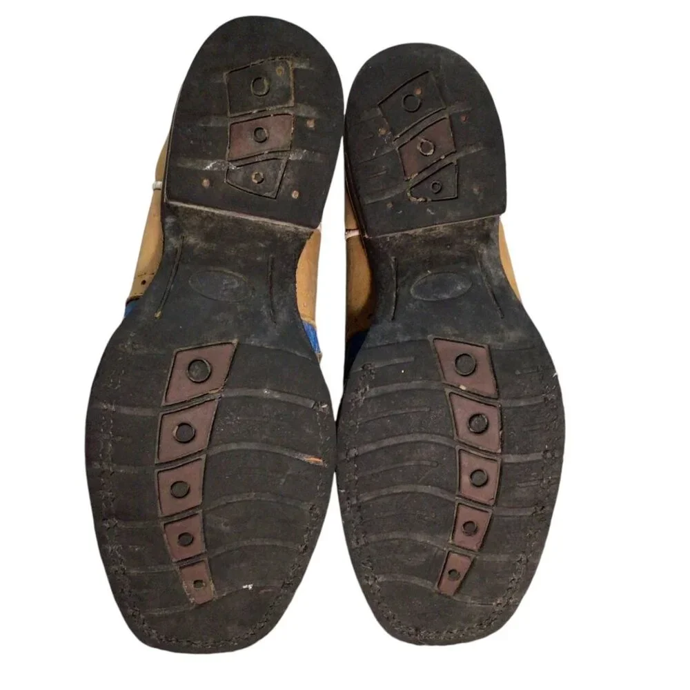 Potro Rebelde Handmade Quincy Cowboy Boots Kids 1 MEX 21 Snip Toe Rodeo Blue Tan